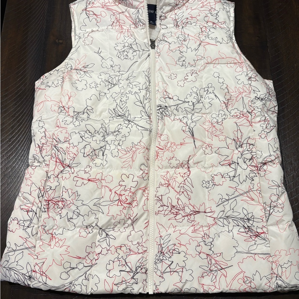 Lands’ End Women’s Floral Down Puffer Vest – Size M (10-12)